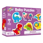 Puzzle bebe cu dinozauri, 6 puzzle-uri din 2 piese, 18 luni+