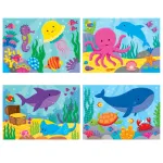 Set 4 puzzle-uri pentru copii Oceanul vesel, 2-5 piese, 18 luni+