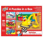 Set 4 puzzle-uri cu vehicule pentru copii 3+ - 4, 6, 8 si 12 piese