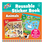 Carte cu stickere reutilizabile cu animale, 150 abtibilduri, 3 ani+