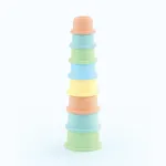 Găletușe suprapuse pastel pentru copii, 8 piese educative Dolu