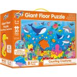 Puzzle de podea educativ Galt cu animale marine si numere, 30 piese