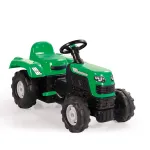 Tractor cu pedale pentru copii, verde, cu claxon, Dolu