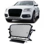 Grilă Sport cu Structură în Formă de fagure fără Emblema Negru Lucios, potrivită pentru Audi Q5 8R 12-16 Performance AutoTuning