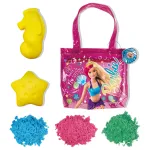 Gentuță de plajă cu nisip senzorial Barbie, 500 g, forme modelaj