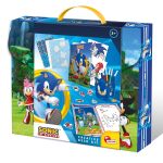Set de creație și desen Sonic pentru copii 5+ cu servietă