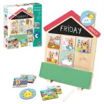 Joc educativ din lemn Căsuța cu activități zilnice pentru copii 2+