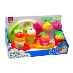 Joc de potrivire educativ Gradina vesela cu ghivece si legume, 18 piese