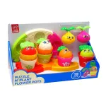 Joc de potrivire educativ Gradina vesela cu ghivece si legume, 18 piese