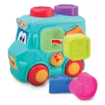 Joc de sortare Autobuzul vesel cu forme colorate si roti mobile, 12 luni+