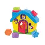 Joc de sortare Casuta vesela cu forme geometrice si cheita, 12 luni+