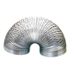 Jucărie Slinky din metal, model clasic din alama argintie, 3 cm