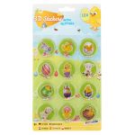 Abtibilduri 3D cu Paiete de Paste Fericit pentru copii, 12 buc