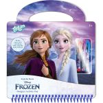 Carte de activitati Frozen cu pixuri gel, autocolante si sabloane, 30 piese