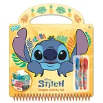 Carte de activitati Stitch cu pixuri gel, abtibilduri si sabloane