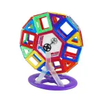 Joc de construcție magnetic educativ Magplayer, 118 piese, 2D și 3D