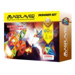 Joc de construcție magnetic MAGPLAYER, 62 piese, forme geometrice, 3+ ani