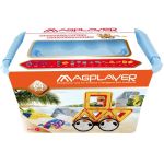 Joc de construcție magnetic Magplayer, 64 piese pentru modele 2D și 3D