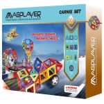 Joc de construcție magnetic MAGPLAYER, set 72 piese pentru copii 3+ ani