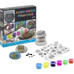 Set creativ pictura pe pietre neon pentru copii, 4 pietre