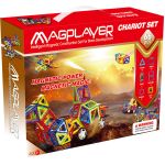 Set de construcție magnetic Magplayer, 66 piese, joc educativ 2D și 3D