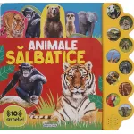 Carte interactivă cu 10 sunete - Animale sălbatice pentru copii 3+
