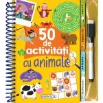 50 de activități cu animale - carte interactivă reutilizabilă pentru copii 5+