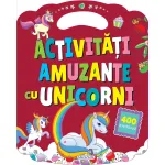 Carte cu activități amuzante cu unicorni și 400 de abțibilduri, 4+ ani