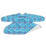 Bavetă impermeabilă cu mâneci lungi pentru bebe, model Norișori pufoși