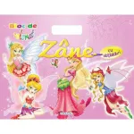 Bloc de colorat cu abtibilduri Zâne pentru copii 2-6 ani, cu mâner