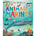 Carte cu 6 puzzle-uri cu animale marine pentru copii 3+, 20 piese