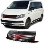 Grilă fără emblemă cu benzi roșii potrivită pentru VW T6 Bus Transporter 15-19 Performance AutoTuning