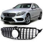 Grilă sport crom negru potrivită pentru Mercedes C-Class W205 S205 13-18 Performance AutoTuning