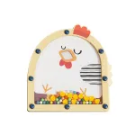 Joc Montessori din lemn Hrănește Găina pentru motricitate fină, 3 ani+