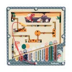 Puzzle labirint magnetic din lemn cu dinozauri si numere