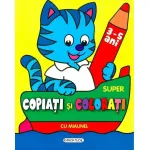 Super Copiați și Colorați cu Miaunel - carte de colorat pentru copii 3+