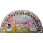 Carte de colorat cu unicorni pentru copii, 20 creioane colorate