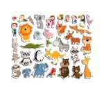 Joc magnetic educativ La Zoo cu 35 piese si plansa magnetica