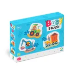 Puzzle bebe 3 in 1 cu mijloace de transport, 2-4 piese, 18 luni+
