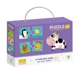 Puzzle duo educativ cu hrana animalelor, 12 asocieri, 2 piese, 3+