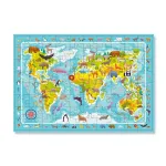 Puzzle educativ Harta animalelor lumii, 80 piese, pentru copii 5+