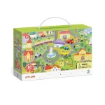 Puzzle educativ Orasul cu 80 piese din carton rezistent, 5+