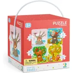 Puzzle 4 in 1 Anotimpurile pentru copii 3+ cu 72 piese din carton