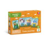 Set magnetic Dodo Calatorie cu trenul cu animalute, 8 piese, 3 ani+