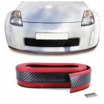 Spoiler frontal universal flexibil aspect carbon roșu 5cm 2.5 metri Performance AutoTuning