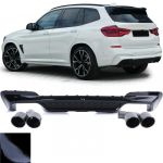 Difuzor spate de performanță lucios cu țevi de eșapament negre, potrivit pentru BMW X3 G01 Performance AutoTuning