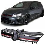 Grilaj radiator performant negru lucios cu detalii roșii, potrivit pentru VW Golf 7 + GTI 12-17 Performance AutoTuning
