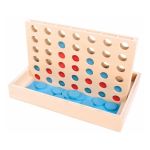 Joc 4 pe un rand din lemn pentru 2 jucatori, 3 ani+