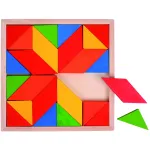 Joc mozaic din lemn cu 24 piese colorate pentru copii 18 luni+