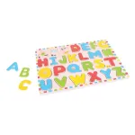 Puzzle alfabet din lemn pentru copii, 26 piese educative ABC